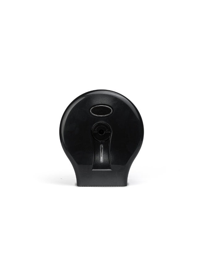 Wall-Mounted Toilet Paper Roll Dispenser - Glossy Black - Modern Design for Home & Commercial Use - Image 1